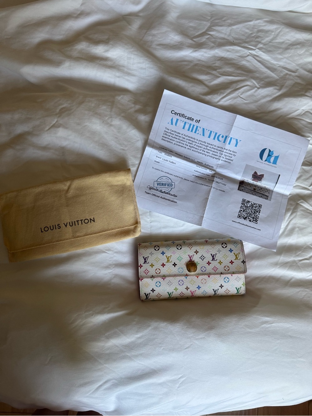 Louis Vuitton Murakami Monogram White Canvas Wallet